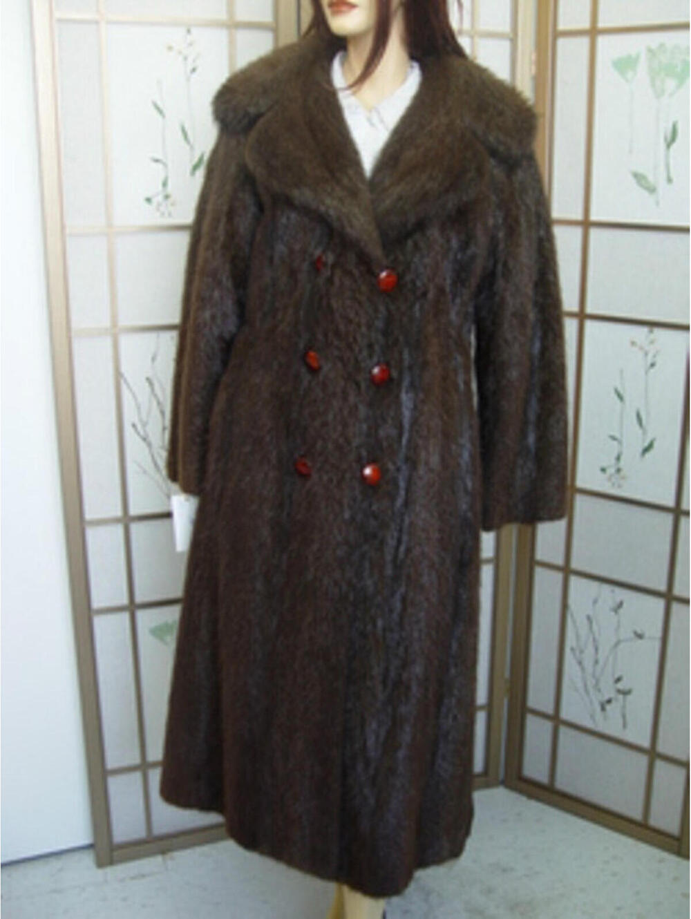 NEW SHOWROOM BROWN NUTRIA (SIMILAR TO BEAVER) FUR COAT JACKET WOMAN SZ 6-8 SMALL